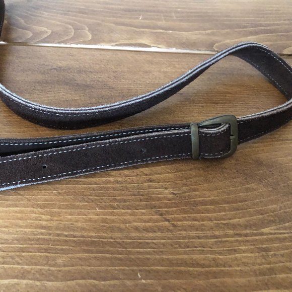 Ethnic Brown Suede and Woven Fabric Shoulder Bag - Picture 6 of 6